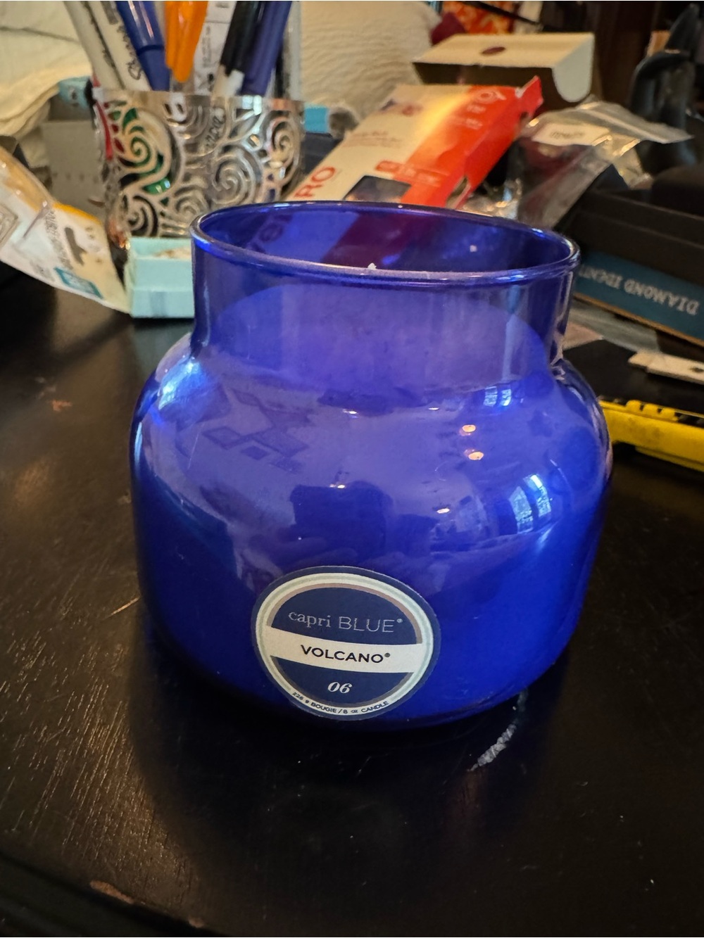 Capri Blue Volcano Blue Glass Jar Candle